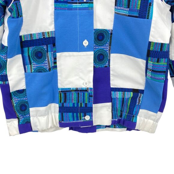 Vintage Marguerite Rubel Jacket Womens Small Blue White Patch Cotton GrandmaCore - Picture 6 of 16